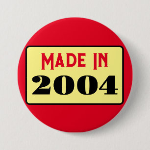 21e Verjaardagsfeest geboren 2004 21 pin Ronde Button 7,6 Cm