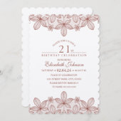 21e Verjaardagsfeest Rustiek Kant Kraft Papier Kaart (Voorkant / Achterkant)