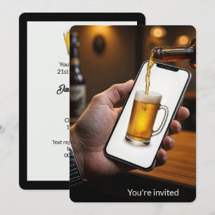 21e verjaardagsfeestje bier Mok op een smartphone Kaart