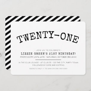 21E verjaardagsfeestje eenvoudig modern minimaal z Kaart