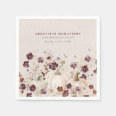 21e verjaardagsfeestje pompoen Wildflower Custom Servet (Voorkant)