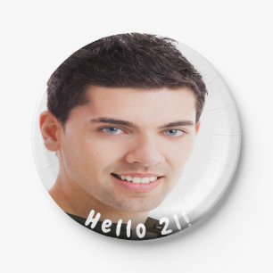 21e verjaardagsfoto hallo 21 jongens papieren bordje