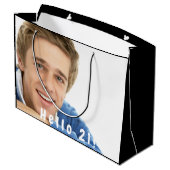 21e verjaardagsfoto hallo 21 man groot cadeauzakje (Achterkant Gekanteld)