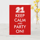 21e verjaardagskaart | Rustig blijven en feesten! Kaart (Gele Bloem)