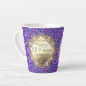 21ème anniversaire de laiton avec Iolite Latte Mug (Angle gauche)