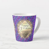 21ème anniversaire de laiton avec Iolite Latte Mug (Angle droit)
