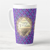 21ème anniversaire de laiton avec Iolite Latte Mug (Angle gauche)