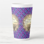 21ème anniversaire de laiton avec Iolite Latte Mug (Devant)