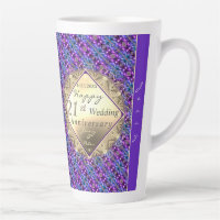 21ème anniversaire de laiton avec Iolite Latte Mug