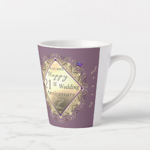 21ème anniversaire de laiton avec Iolite Latte Mug