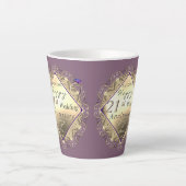 21ème anniversaire de laiton avec Iolite Latte Mug (Devant)