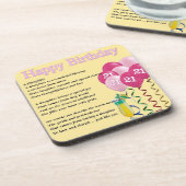 21ème anniversaire - dessous de verre de poème de (Côté gauche)