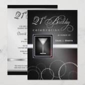 21ème anniversaire - invitations formelles de (Devant / Derrière)