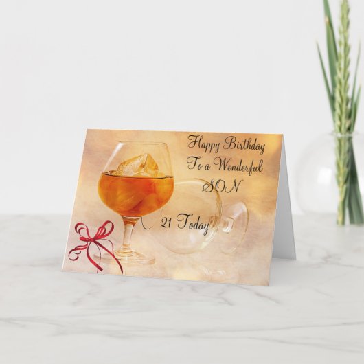 21ème CARTE D'ANNIVERSAIRE de FILS (Devant)