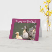 21ème carte de voeux heureuse de caneton (Fleur jaune)