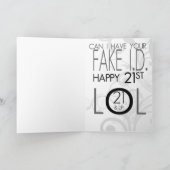 21ème Identification de faux. Carte d'anniversaire (Intérieur)