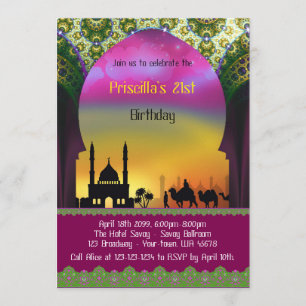 21ème invitation d'anniversaire, 21ème, Arabe,