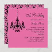 21ème invitation d'anniversaire de damassé et de (Devant / Derrière)