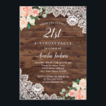 21ème invitation d'anniversaire de dentelle en<br><div class="desc">Invitations plus assez rustiques dans le petit magasin de Bayleigh !</div>