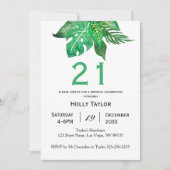 21ème invitation d'anniversaire de jungle (Devant)