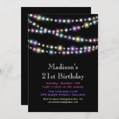 21ème invitation d'anniversaire de lumières (Devant / Derrière)