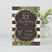 21ème Invitation d'anniversaire. Or noir rouge de (Debout devant)