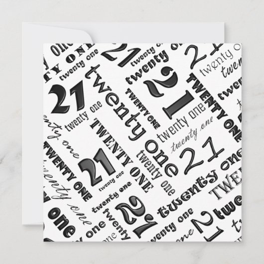 21ème Invitation de fête d'anniversaire (Devant)
