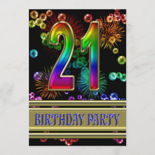 21ème Invitation de fête d'anniversaire avec des