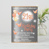 21ème invitation de fête d'anniversaire de dames (Debout devant)