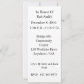 21ème Invitation personnalisée de fête (Dos)