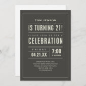 21ème Invitations de fête d'anniversaire (Devant / Derrière)