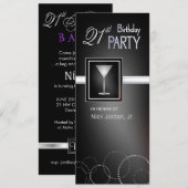 21ème Invitations de fête d'anniversaire - avec le (Devant / Derrière)