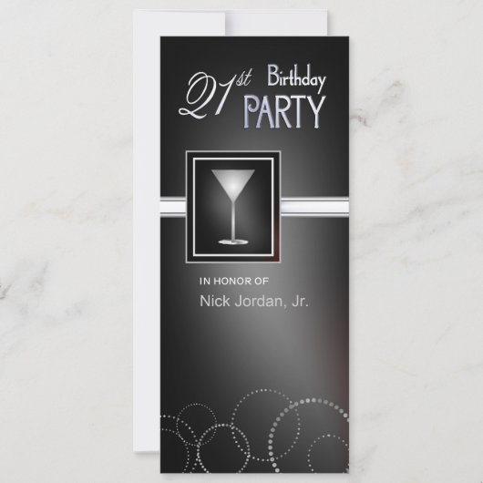 21ème Invitations de fête d'anniversaire - avec le (Devant)