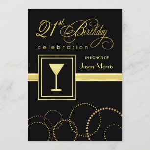 21ème Invitations élégantes de Champagne de fête