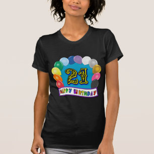 21ème T-shirt de voûte de ballon d'anniversaire