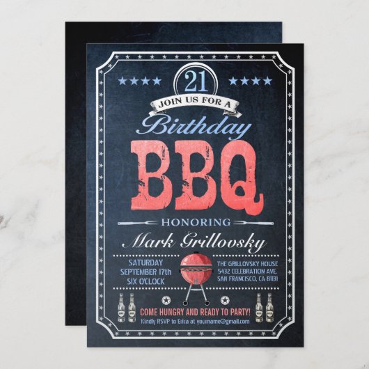 21ème Tableau des invitations | de BBQ (Devant / Derrière)