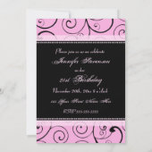 21èmes invitations de fête d'anniversaire de (Dos)