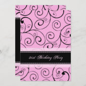 21èmes invitations de fête d'anniversaire de (Devant / Derrière)