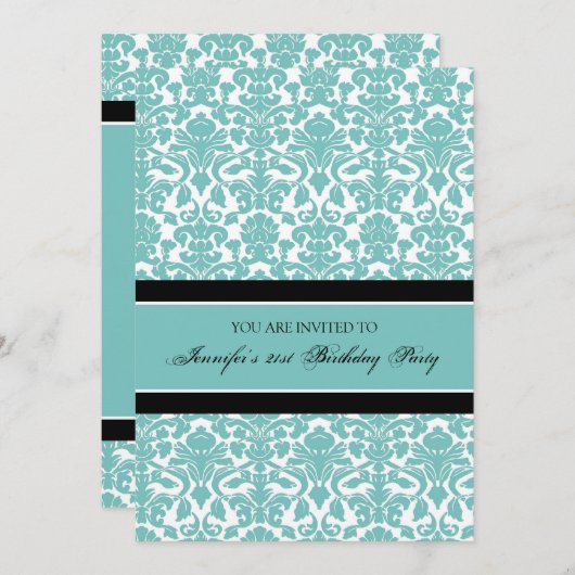 21èmes invitations de fête d'anniversaire de (Devant / Derrière)