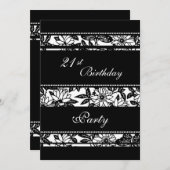 21èmes invitations noires et blanches de fête (Devant / Derrière)
