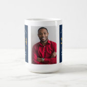 21st Birthday 2004 Blauw Goud Naam toevoegen Foto Koffiemok (Center)