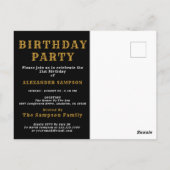 21st Birthday 2005 Black Gold Legend Invitation (Dos)