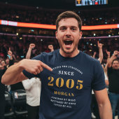 21st Birthday 2005 Personalized Custom Name Blue T-shirt