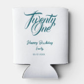 21st birthday add name date year blue template thi blikjeskoeler (Achterkant)