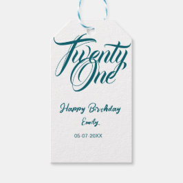 21st birthday add name date year blue template thi cadeaulabel