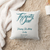 21st birthday add name date year blue template thi kussen (Deken)