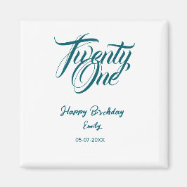 21st birthday add name date year blue template thi magneet
