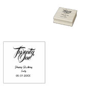 21st birthday add name date year blue template thi rubberstempel (Gestempeld)