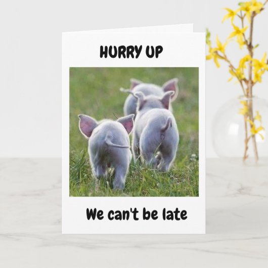 **21st BIRTHDAY** FROM RUNAWAY FUN LOVING PIGS Kaart (Gele Bloem)