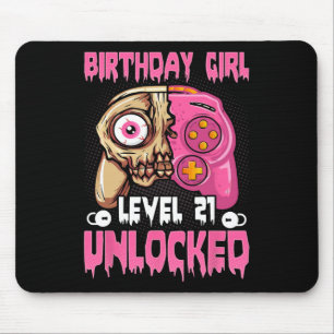 21st Birthday Girl Level 21 Ontgrendeld Videogame Muismat